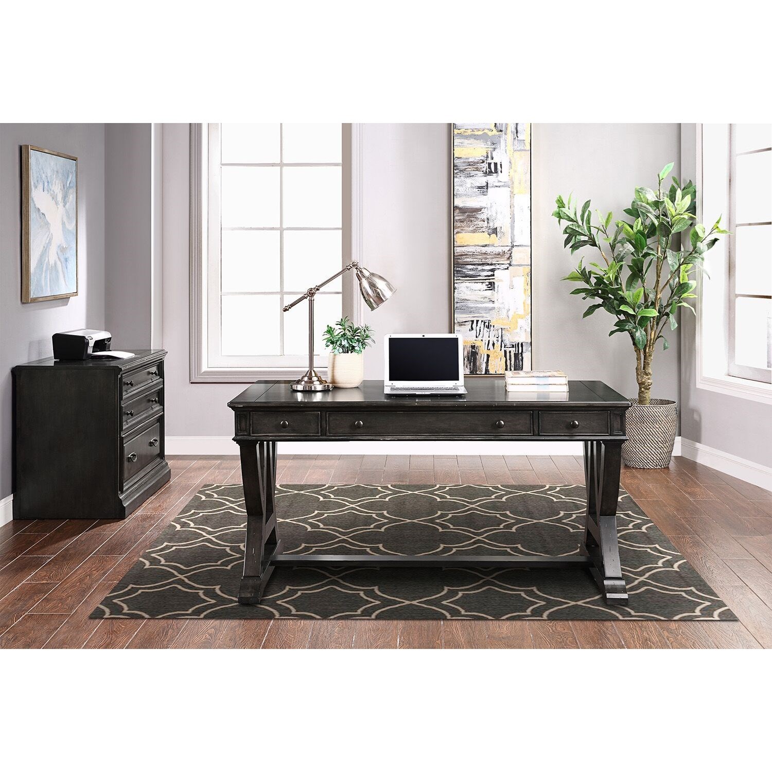 Parker House Washington Heights WAS485 Transitional 3Drawer Writing Desk Wayside Furniture